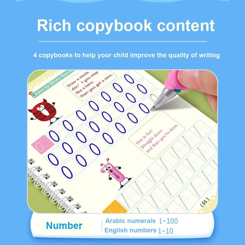 Writing Exercise Books English Groove Magic Practice Copybook Children'S Book Learning Numbers Letters Alphabet Calligraphy Gift