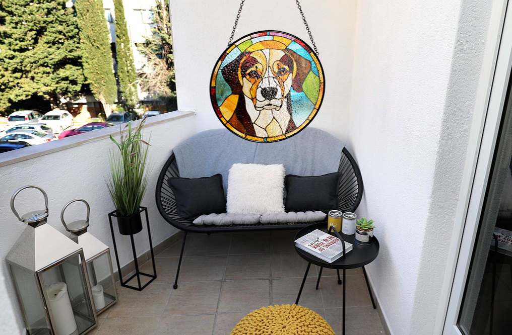 outdoor decor stained glass art