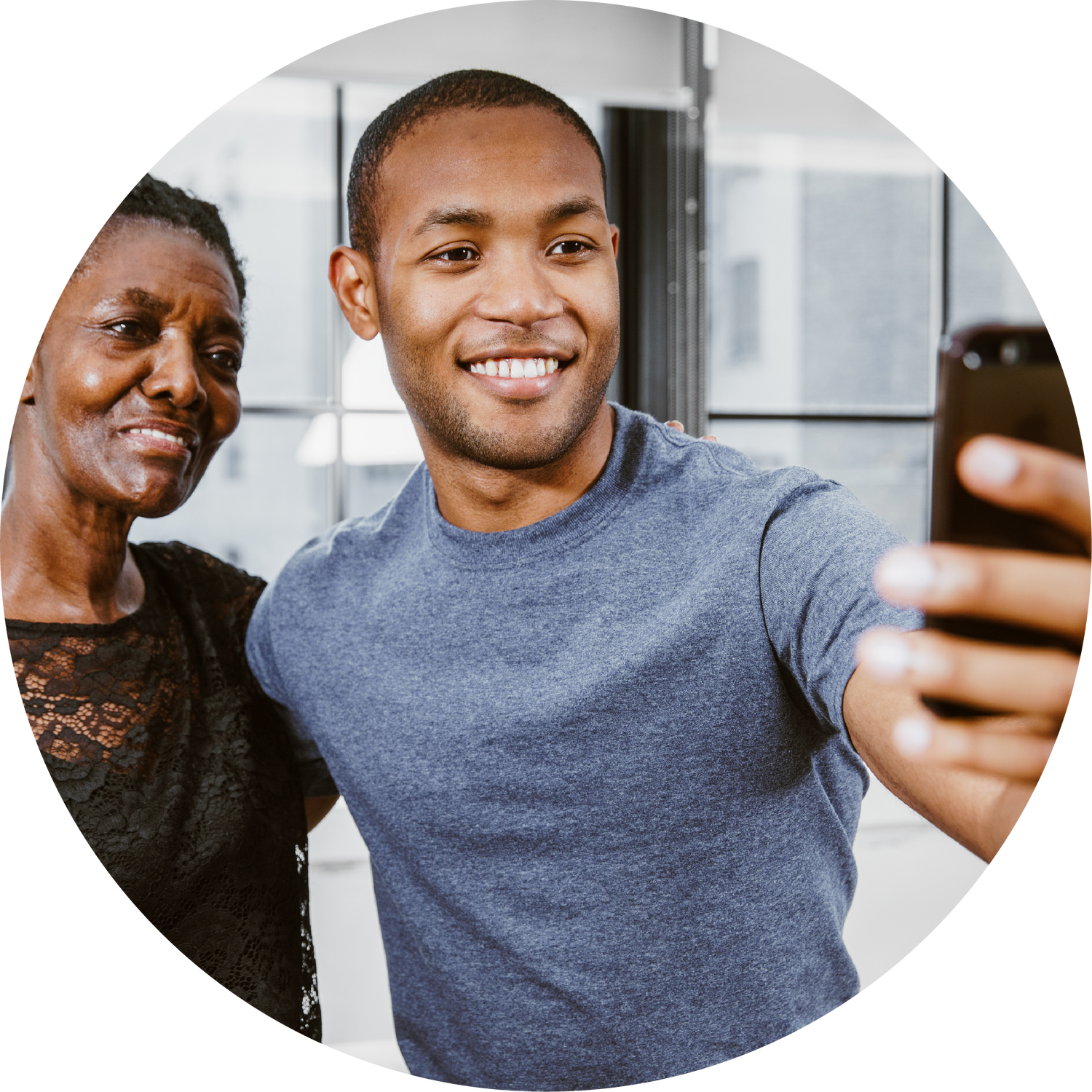 young African-American man very pleased with home decor art